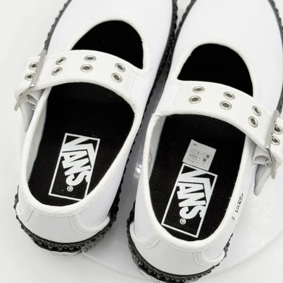 Vans Mary Jane Creeper Shoe Size 5.5 Womens Grunge White NEW - Picture 8 of 10